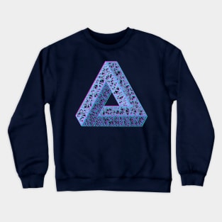 3D Penrose Triangle Magenta Cyan Crewneck Sweatshirt